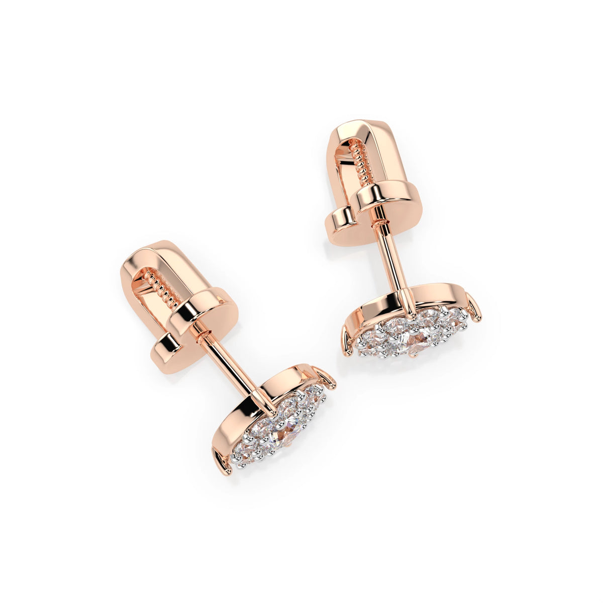 Cercei din Aur cu Diamante, Forma Rotund Briliant, 0,36 CT