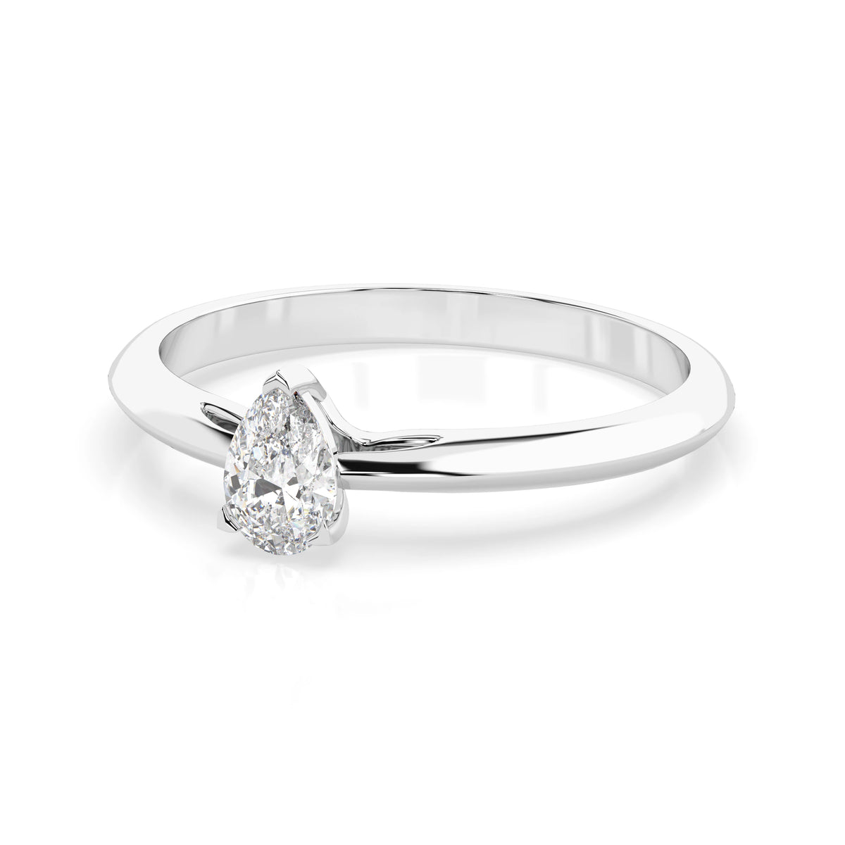 Inel de Logodnă Solitaire din Aur, Diamant Pear 0,30 CT