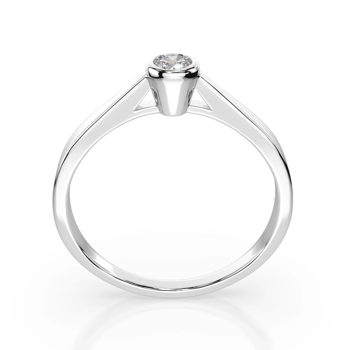 Inel de Logodnă Solitaire din Aur, Diamant Rotund Briliant 0,15 CT