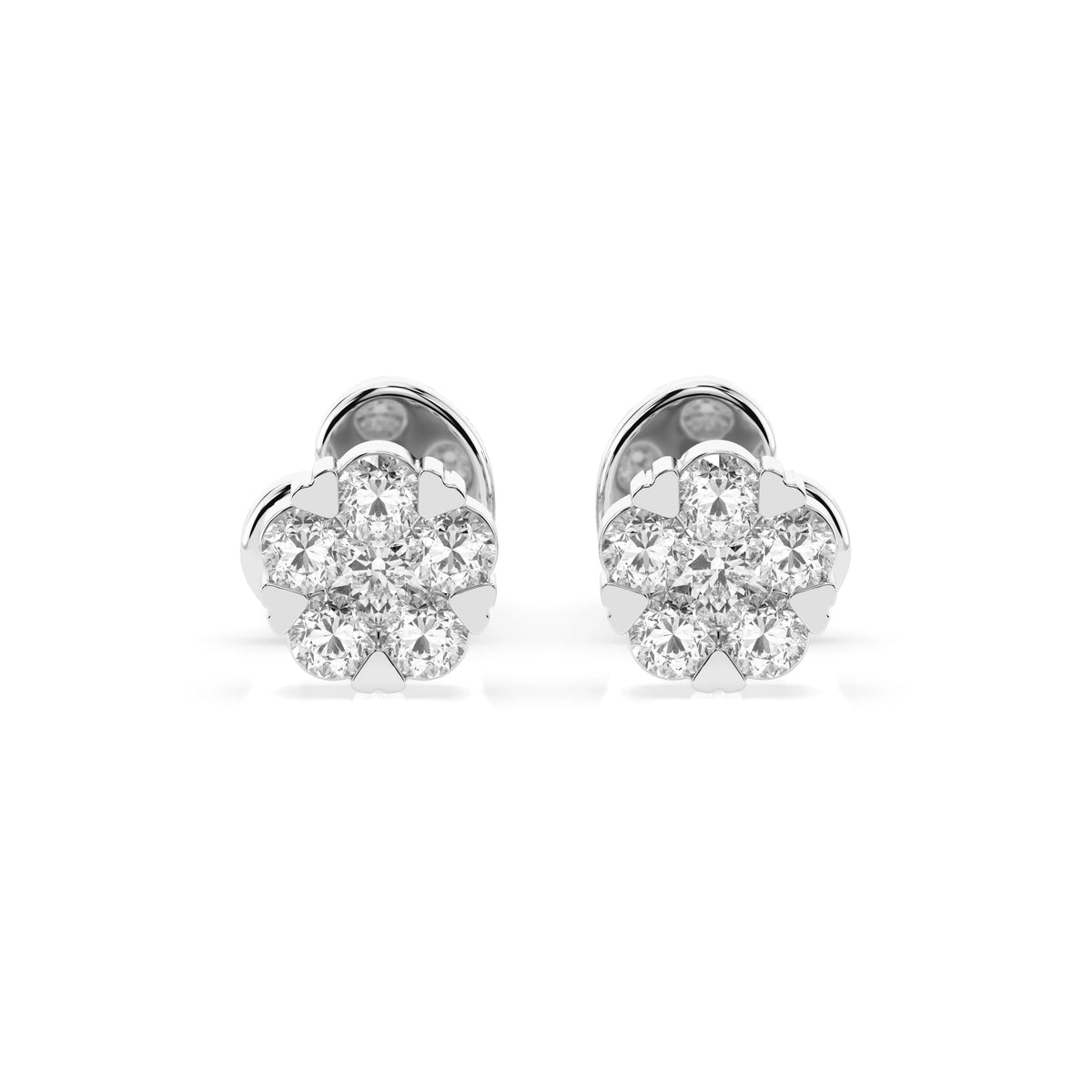 Cercei din Aur cu Diamante, Forma Rotund Briliant, 0,11 CT