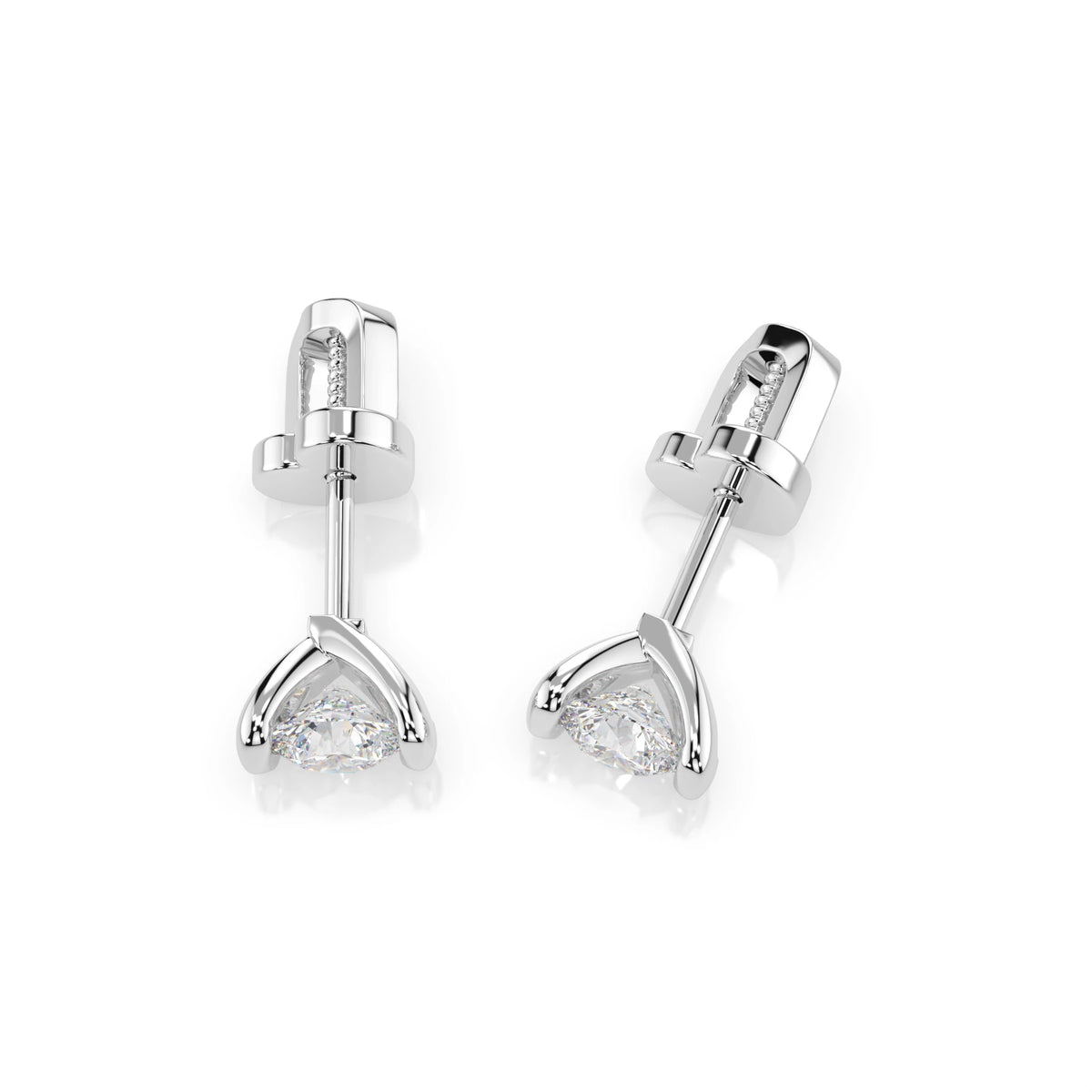 Cercei din Aur cu Diamante, Forma Rotund Briliant, 0,60 CT