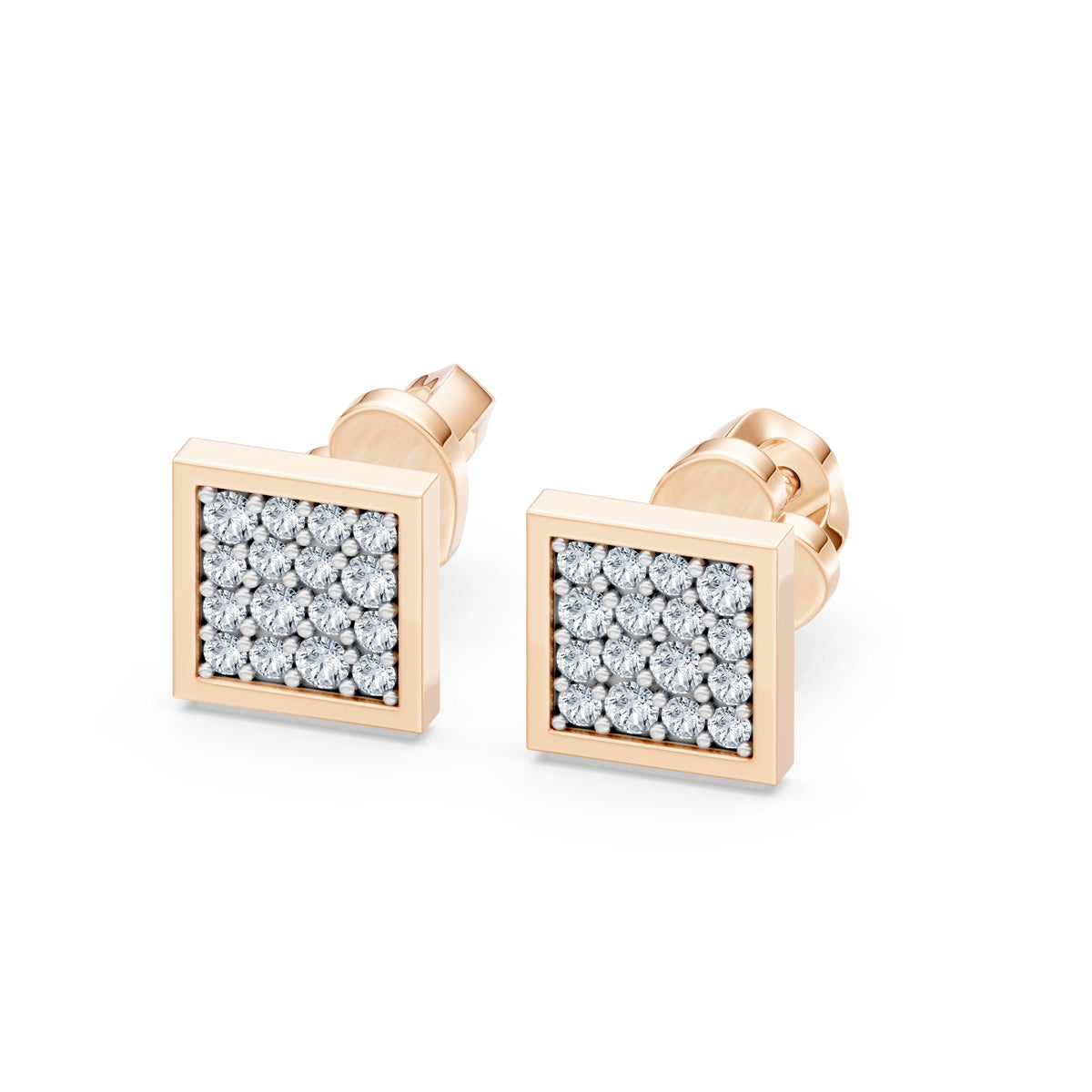 Cercei din Aur cu Diamante, Forma Rotund Briliant, 0,26 CT