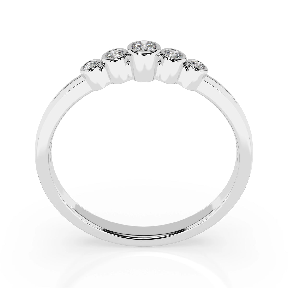 Inel din Aur cu Diamante, Forma Rotund Briliant, 0,08 CT
