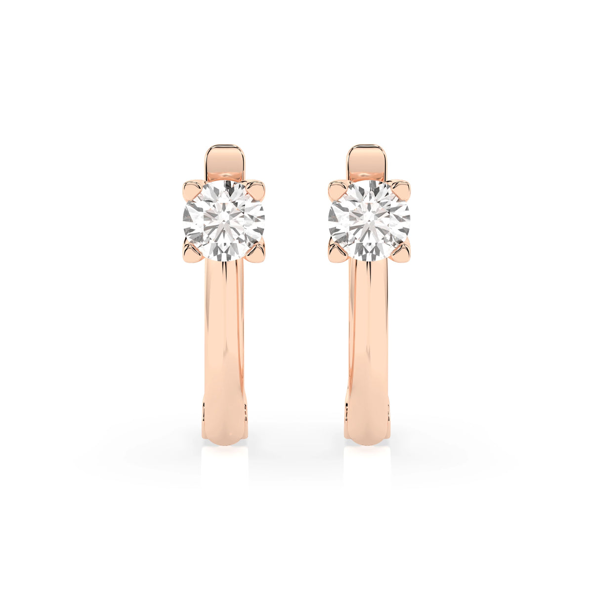 Cercei din Aur cu Diamante, Forma Rotund Briliant, 0,60 CT