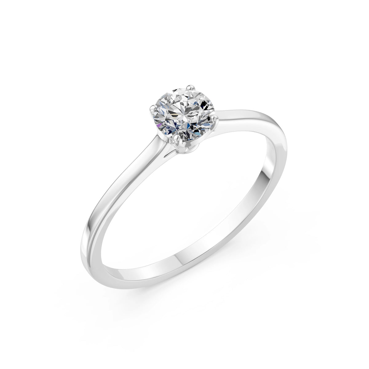 Inel de Logodnă Solitaire din Aur, Diamant Rotund Briliant 0,50 CT