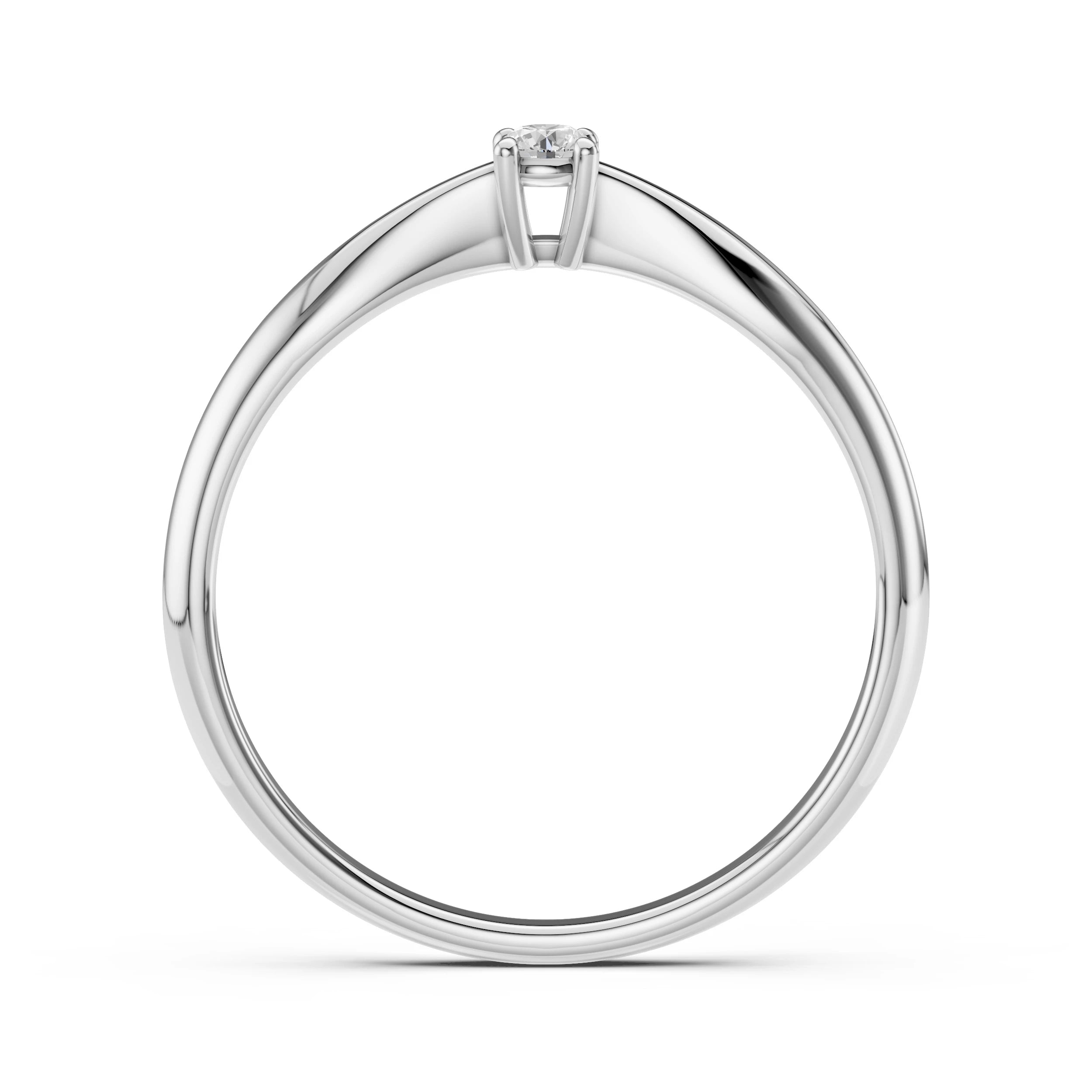 Inel de Logodnă Solitaire din Aur, Diamant Rotund Briliant 0.06 CT