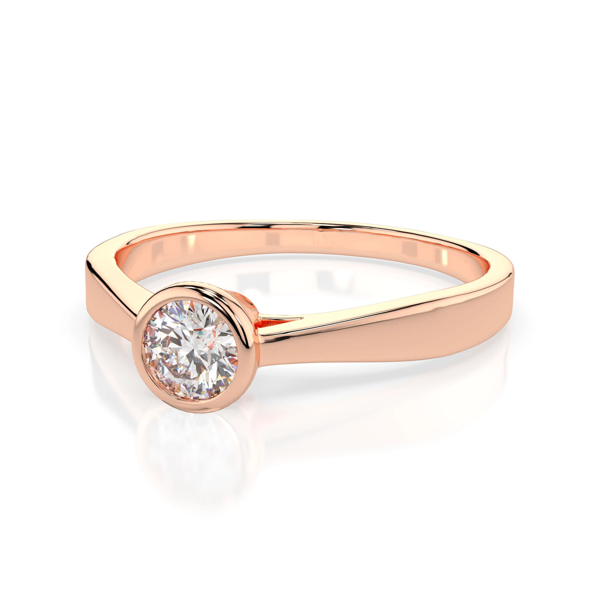 Inel de Logodnă Solitaire din Aur, Diamant Rotund Briliant 0,30 CT