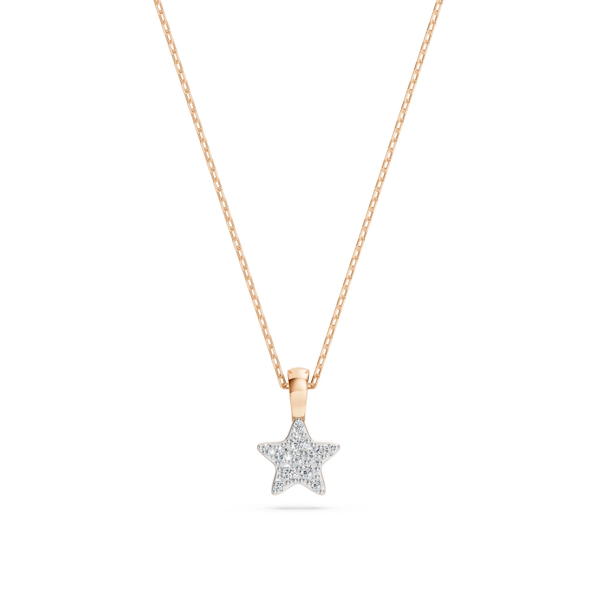 Colier din Aur cu Diamante, Forma Rotund Briliant, 0,08 CT