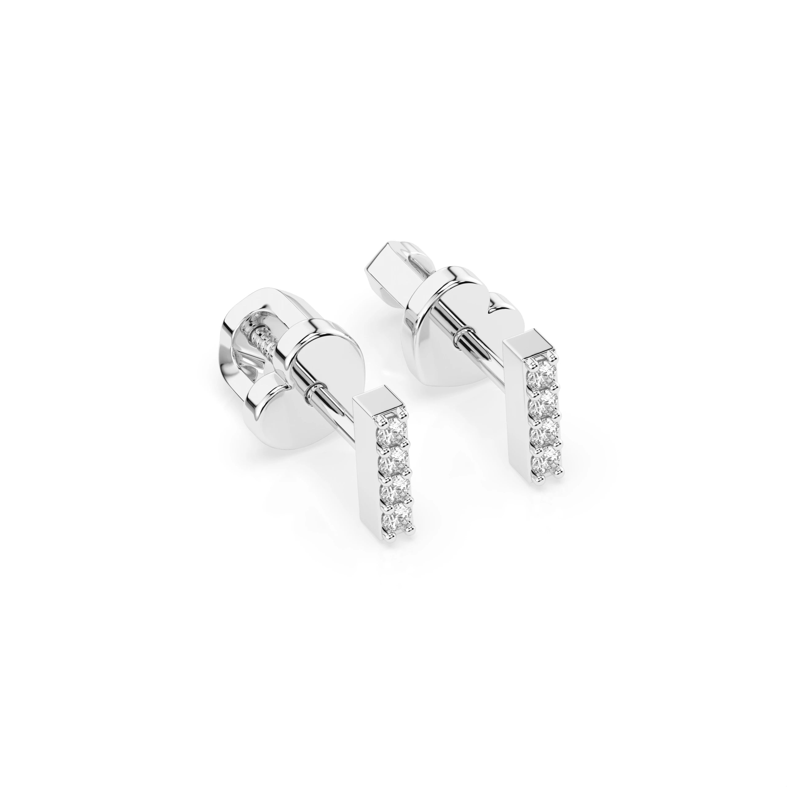 Cercei din Aur cu Diamante Rotunde Briliant 0.08 CT