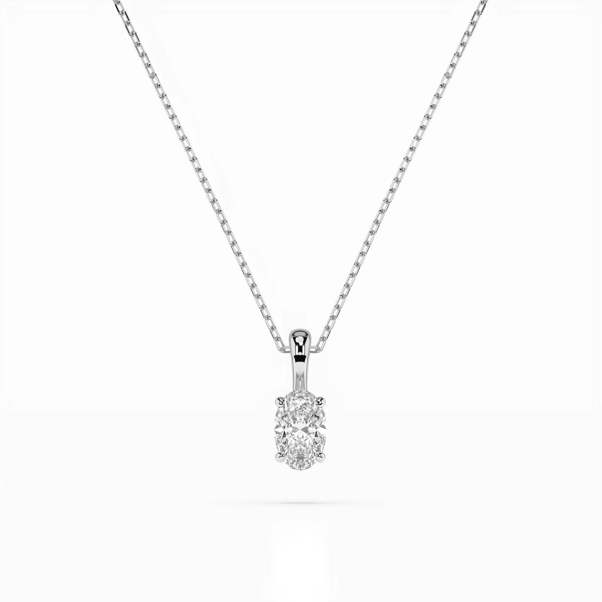 Colier din Aur cu Diamant, Forma Oval, 0,30 CT
