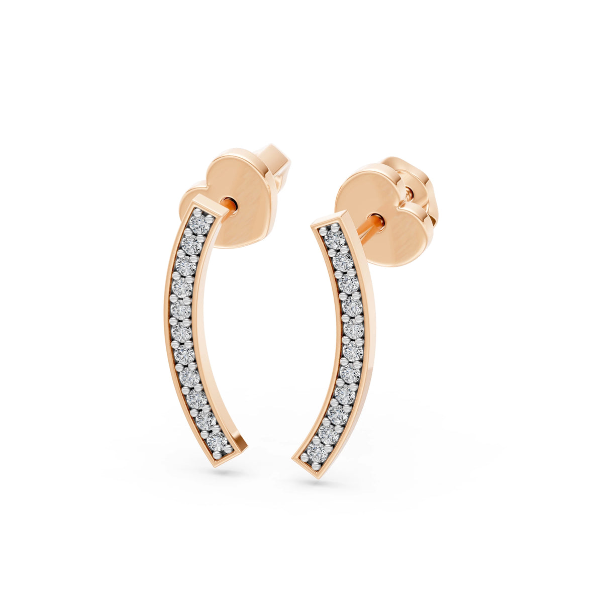Cercei din Aur cu Diamante, Forma Rotund Briliant, 0,13 CT
