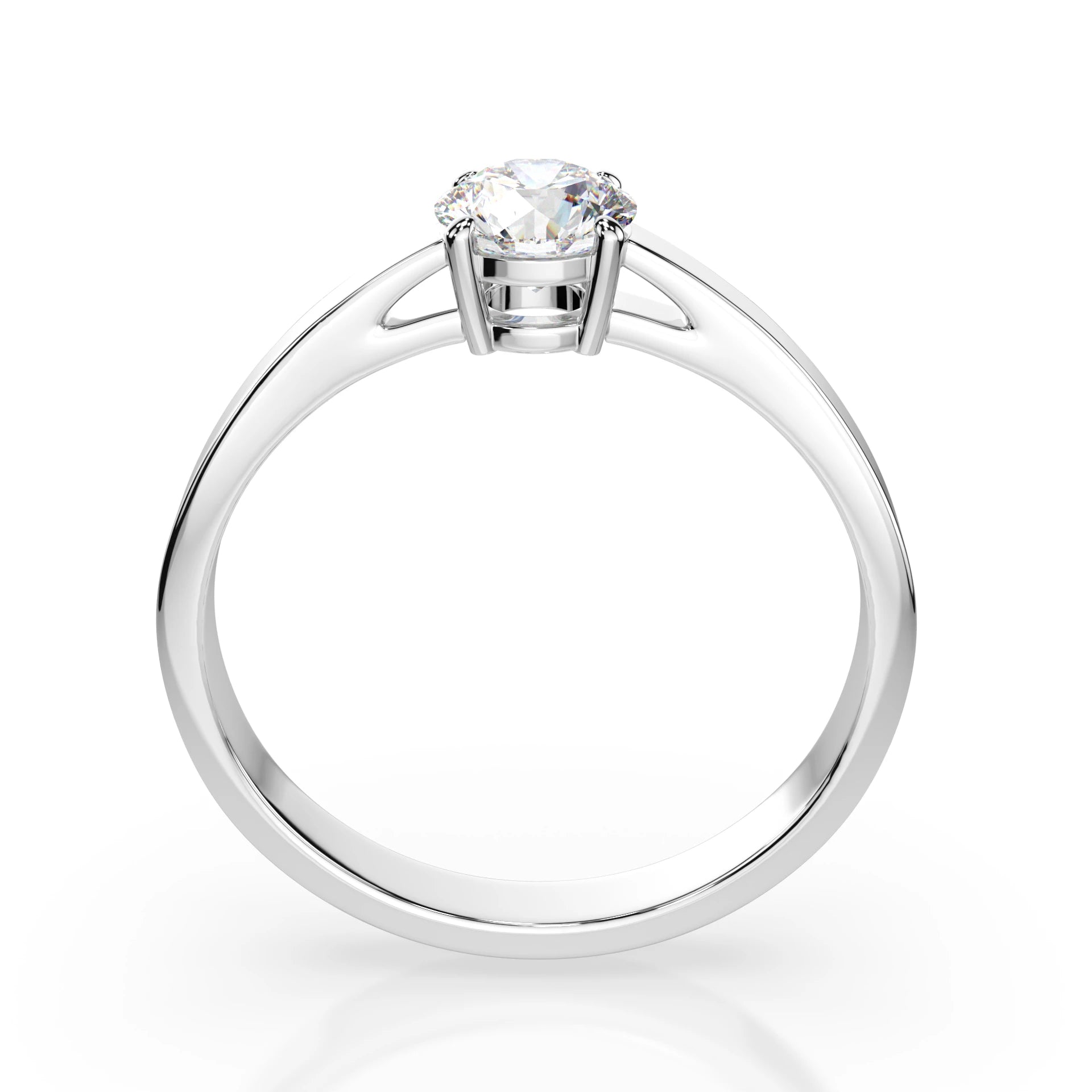 Inel de Logodnă Solitaire din Aur, Diamant Rotund Briliant 0.50 CT