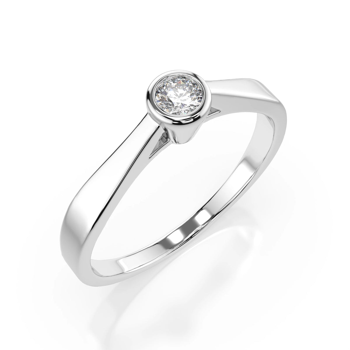 Inel de Logodnă Solitaire din Aur, Diamant Rotund Briliant 0,05 CT