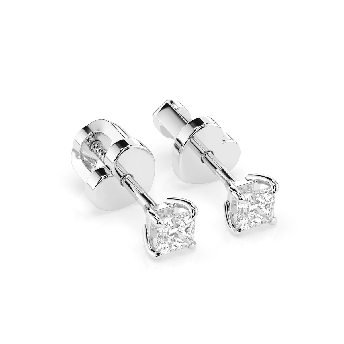 Cercei din Aur cu Diamante, Forma Princess, 0,20 CT