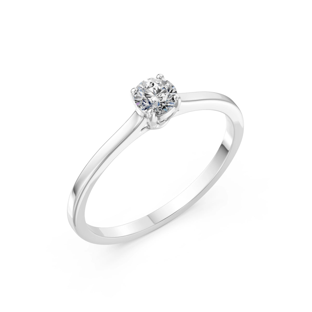Inel de Logodnă Solitaire din Aur, Diamant Rotund Briliant 0,30 CT