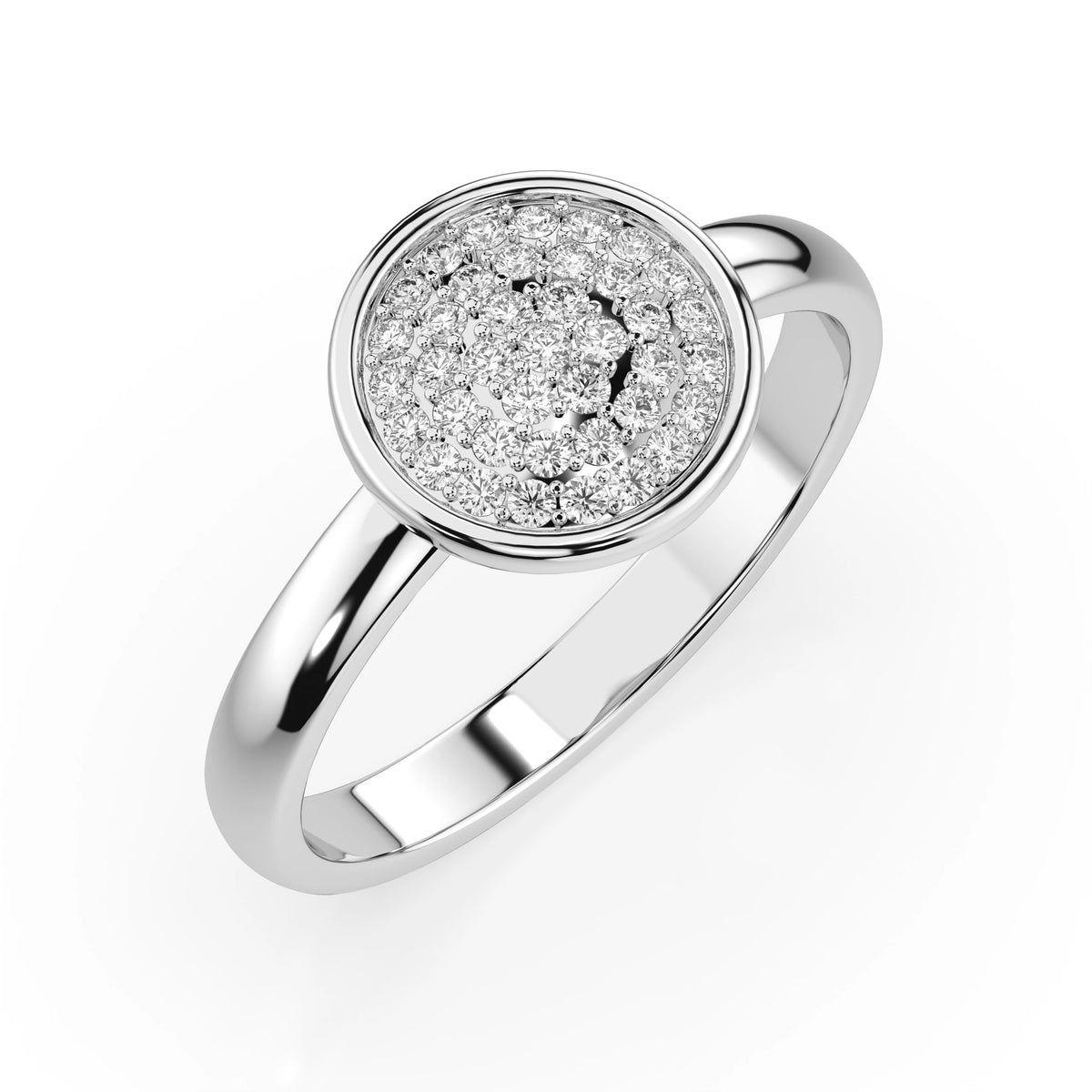 Inel din Aur cu Diamante, Forma Rotund Briliant, 0,23 CT