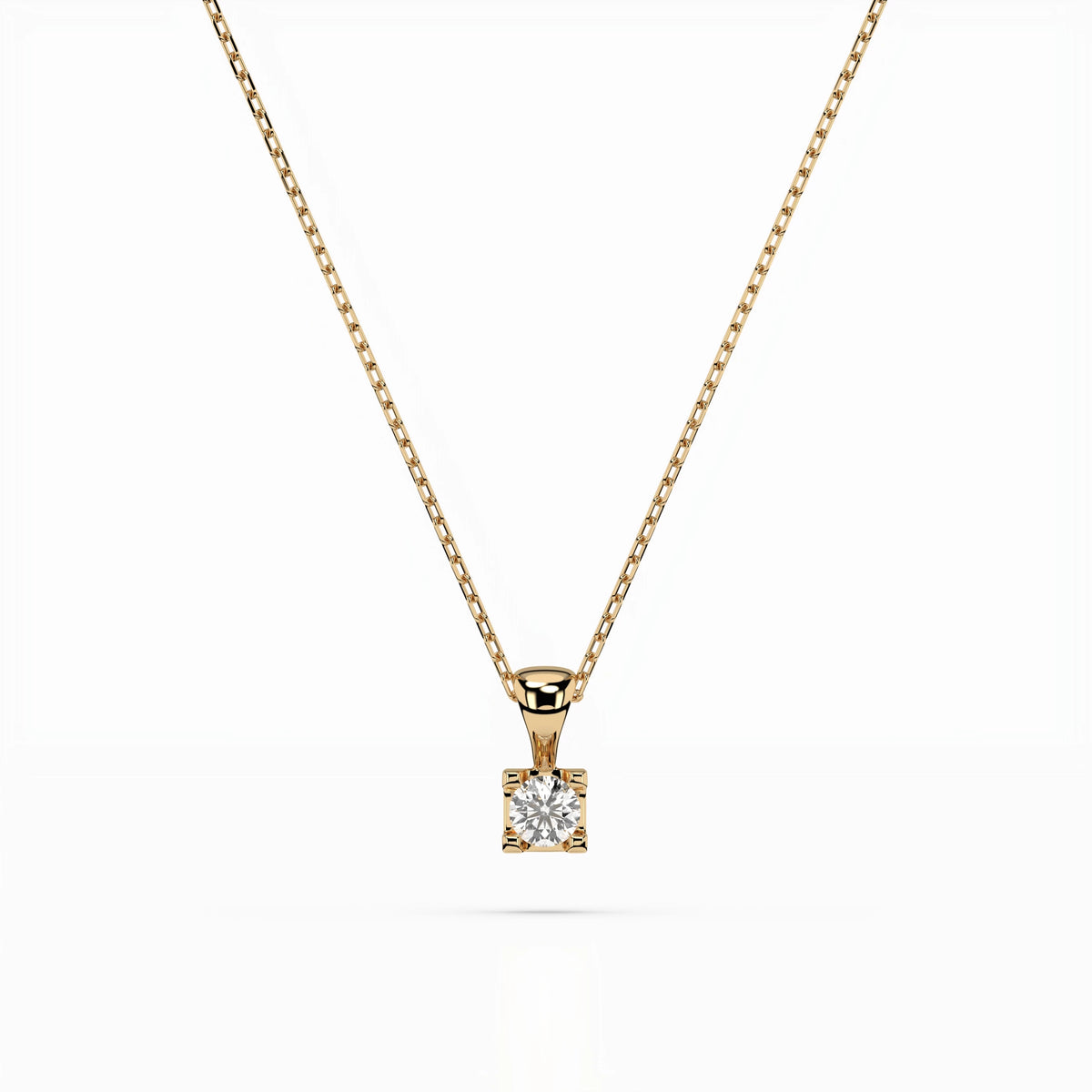 Colier din Aur cu Diamant, Forma Rotund Briliant, 0,08 CT