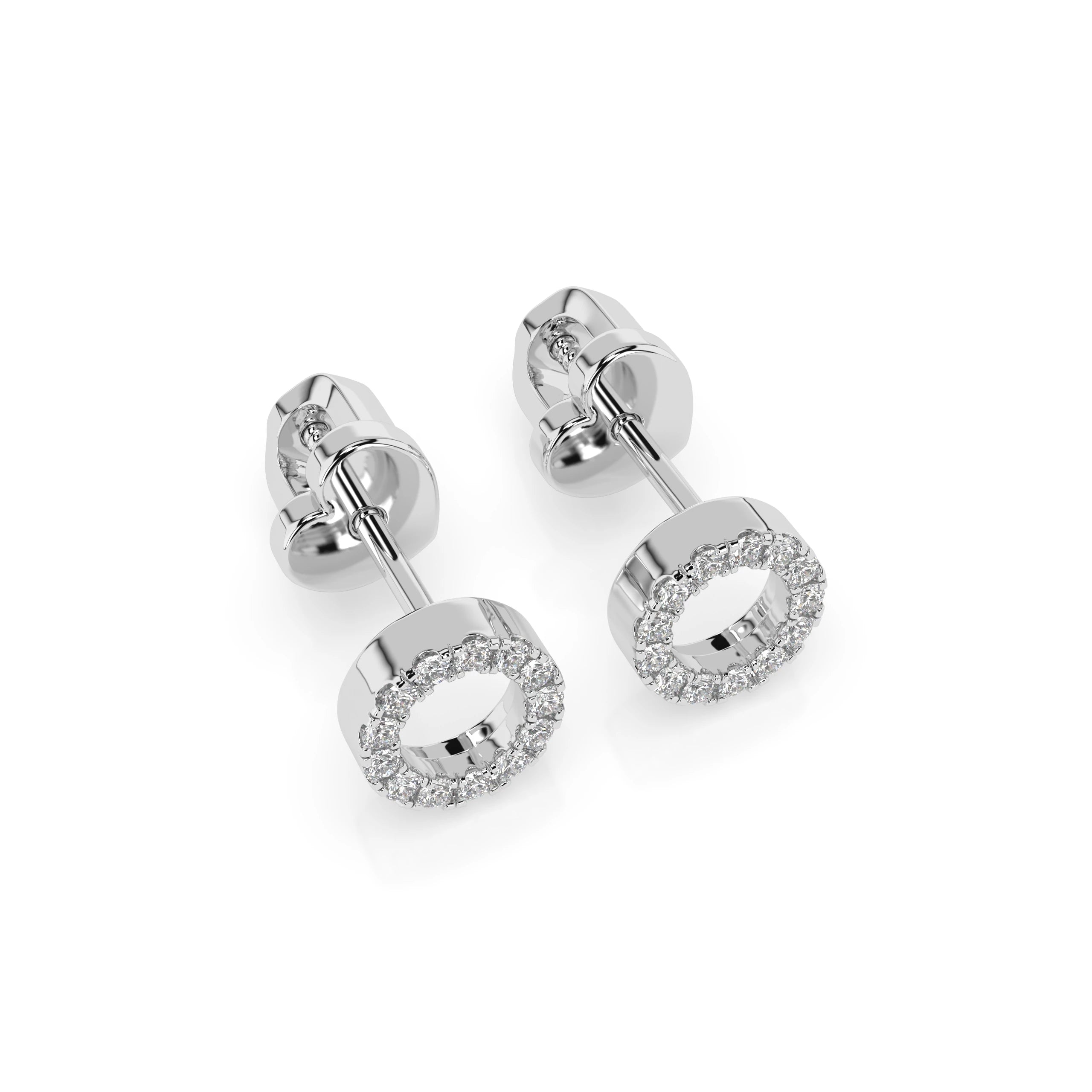 Cercei din Aur cu Diamante Rotunde Briliant 0.16 CT