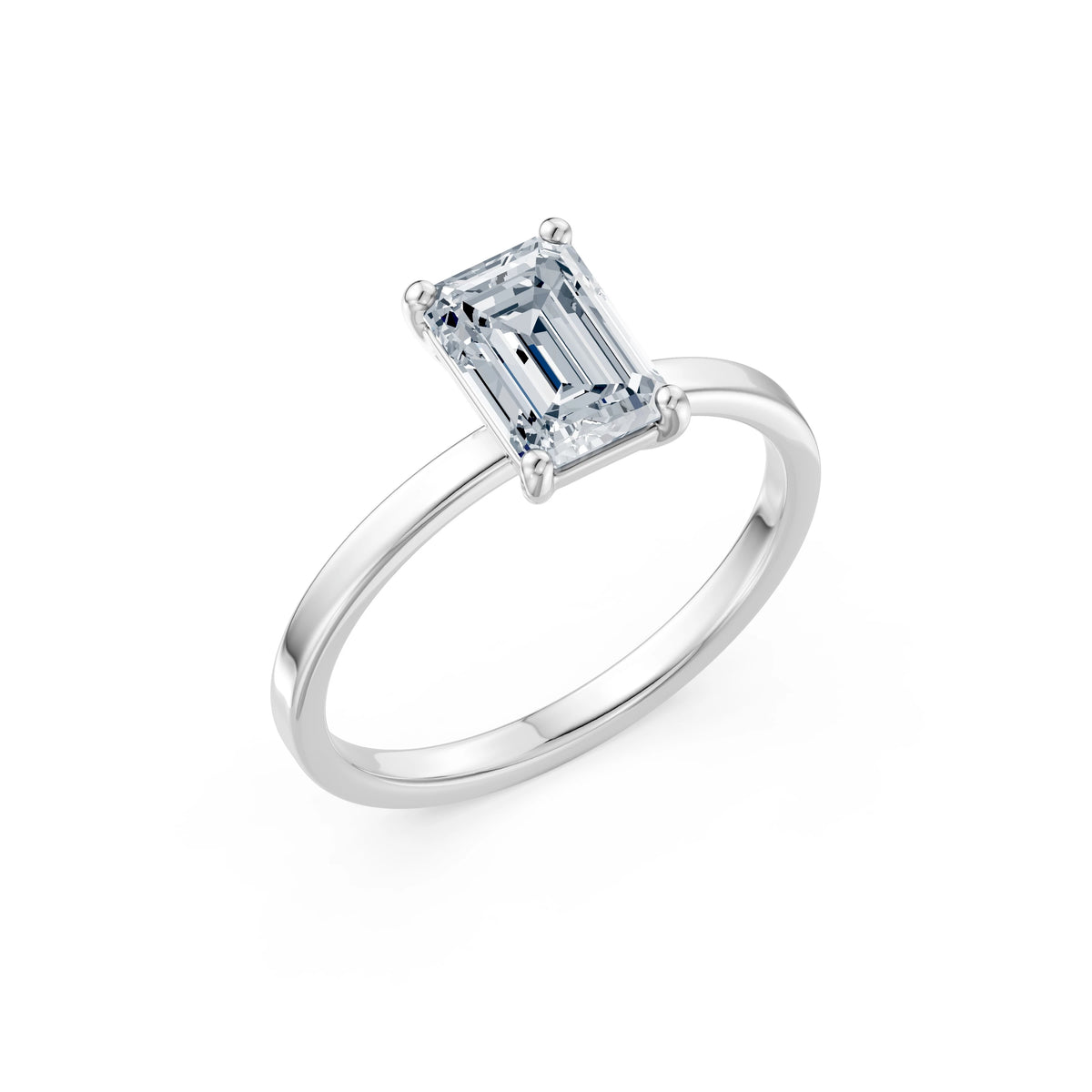 Inel de Logodnă Solitaire din Aur, Diamant Emerald 1,50 CT