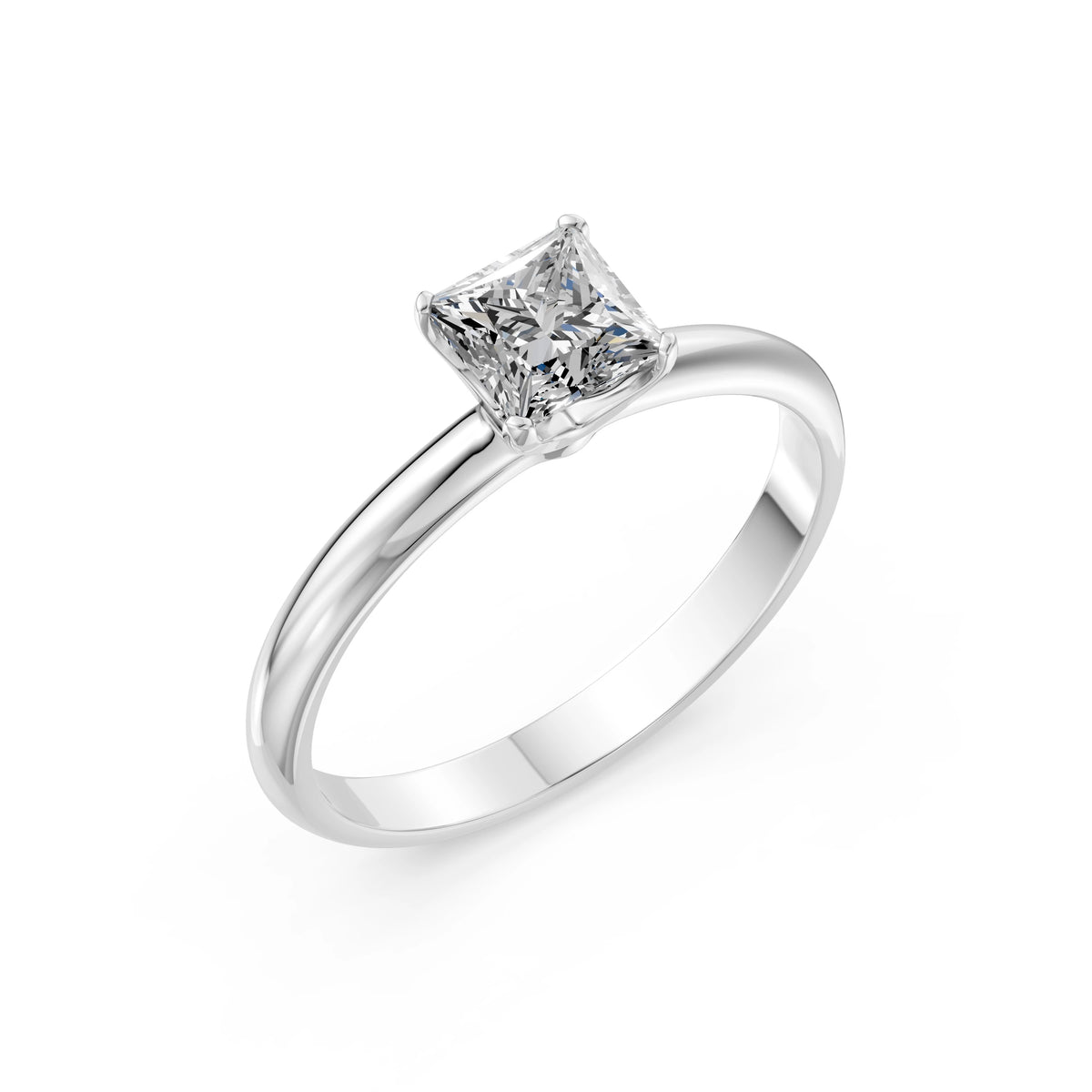 Inel de Logodnă Solitaire din Aur, Diamant Princess 0,50 CT