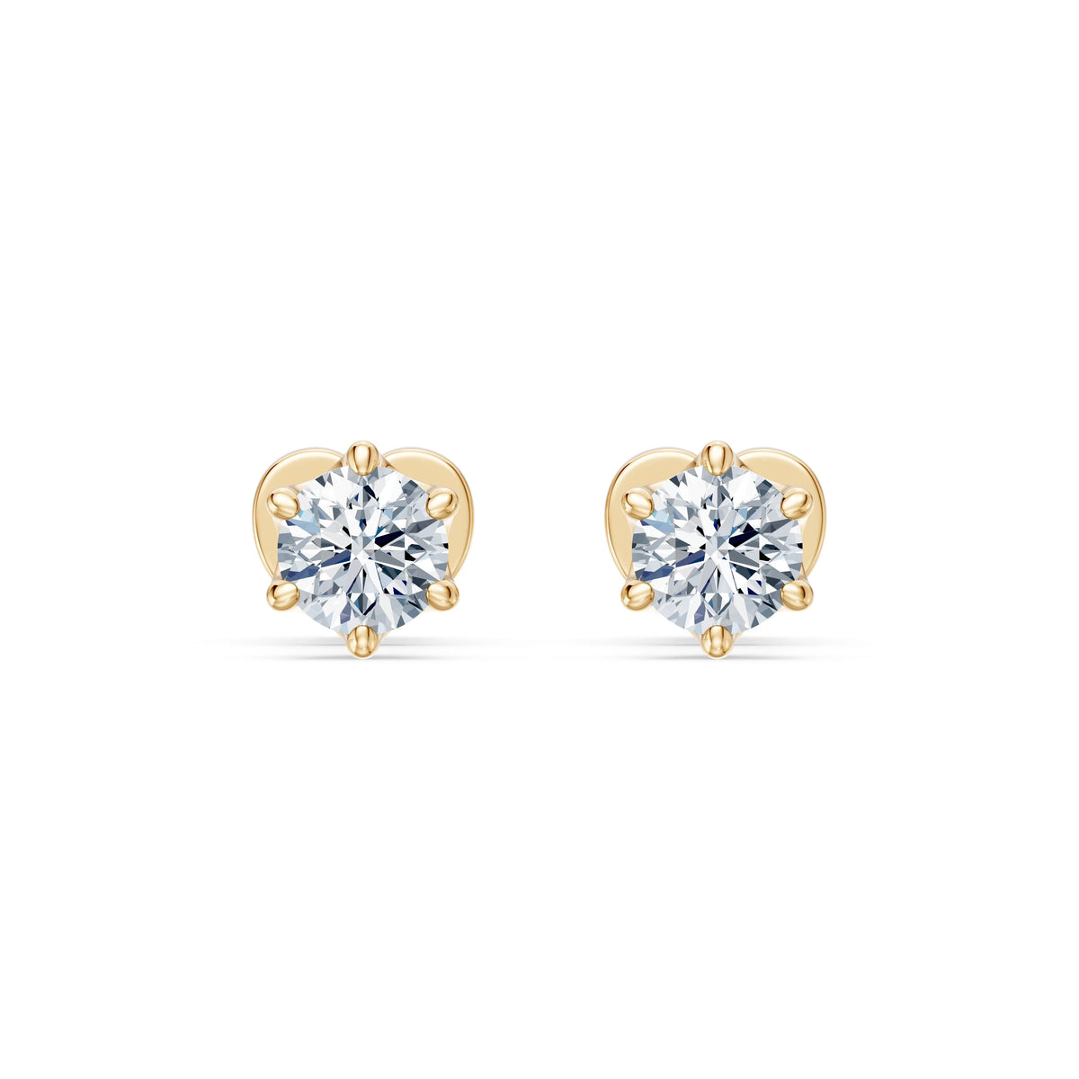 Cercei din Aur cu Diamante, Forma Rotund Briliant, 0,60 CT