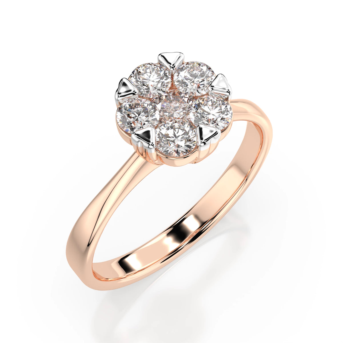 Inel din Aur cu Diamante, Forma Rotund Briliant, 0,58 CT
