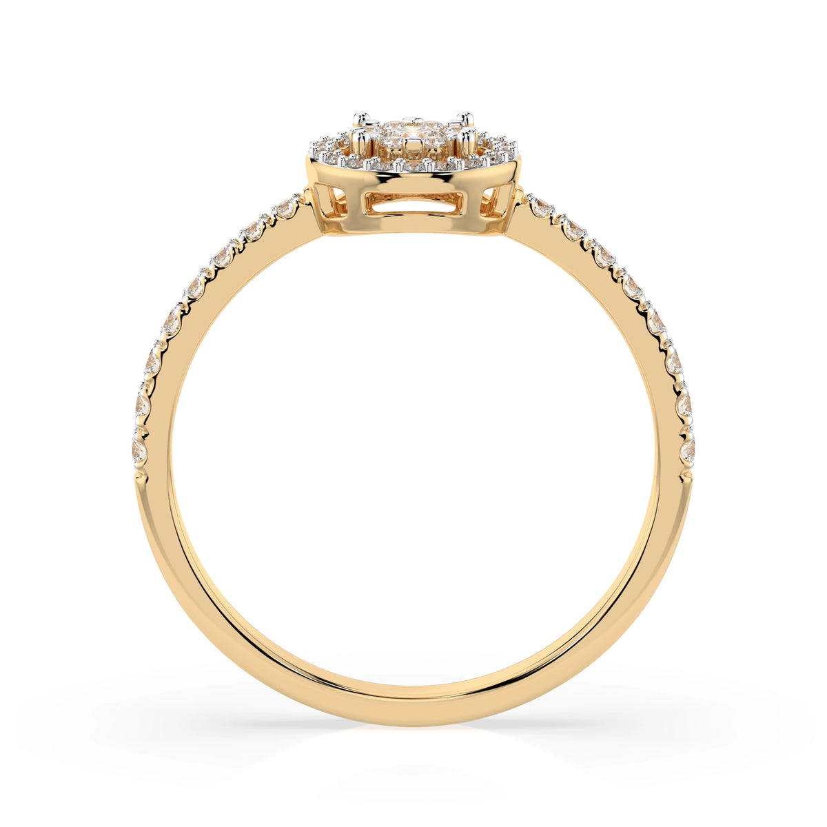 Inel din Aur cu Diamante, Forma Rotund Briliant, 0,31 CT