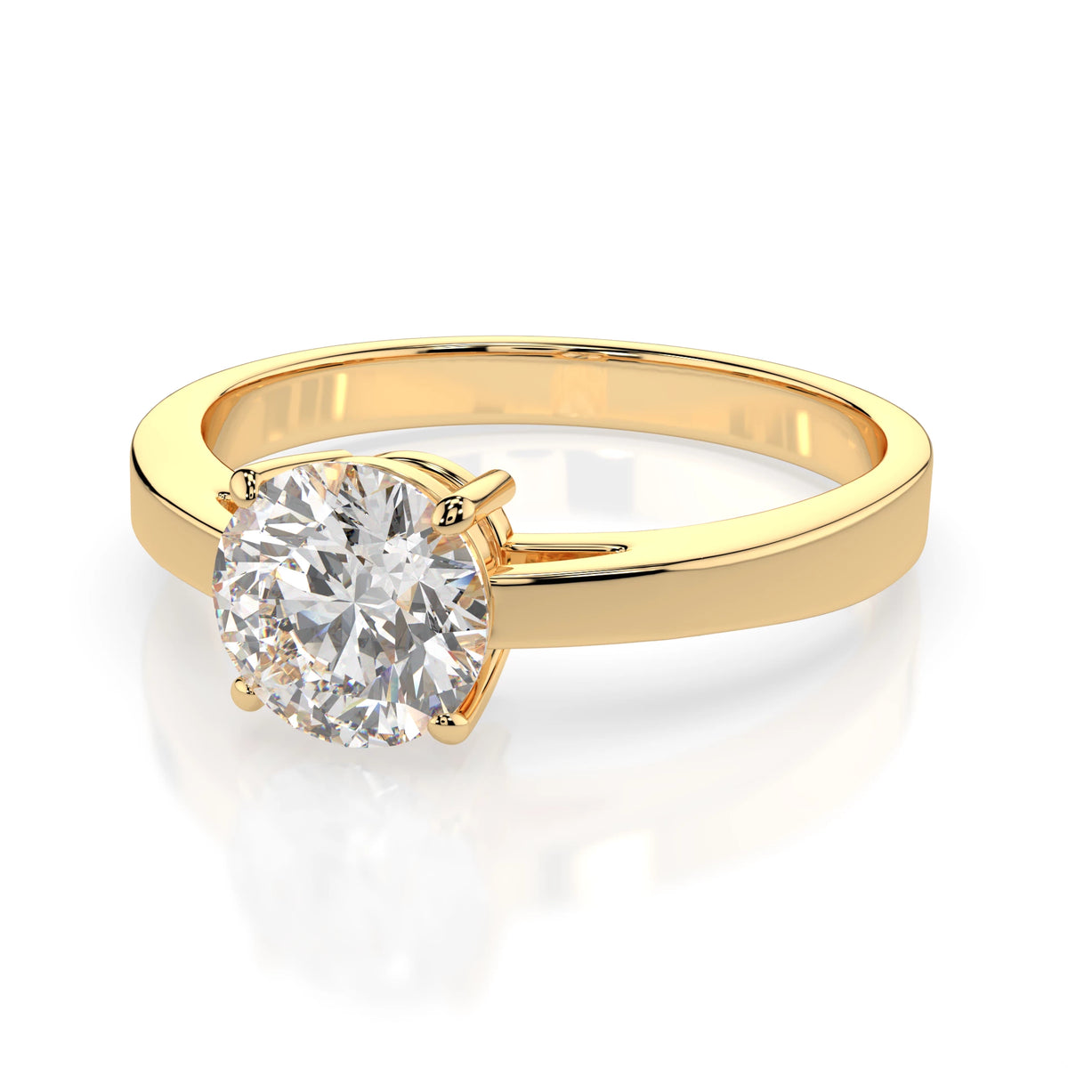 Inel de Logodnă Solitaire din Aur, Diamant Rotund Briliant 0,70 CT