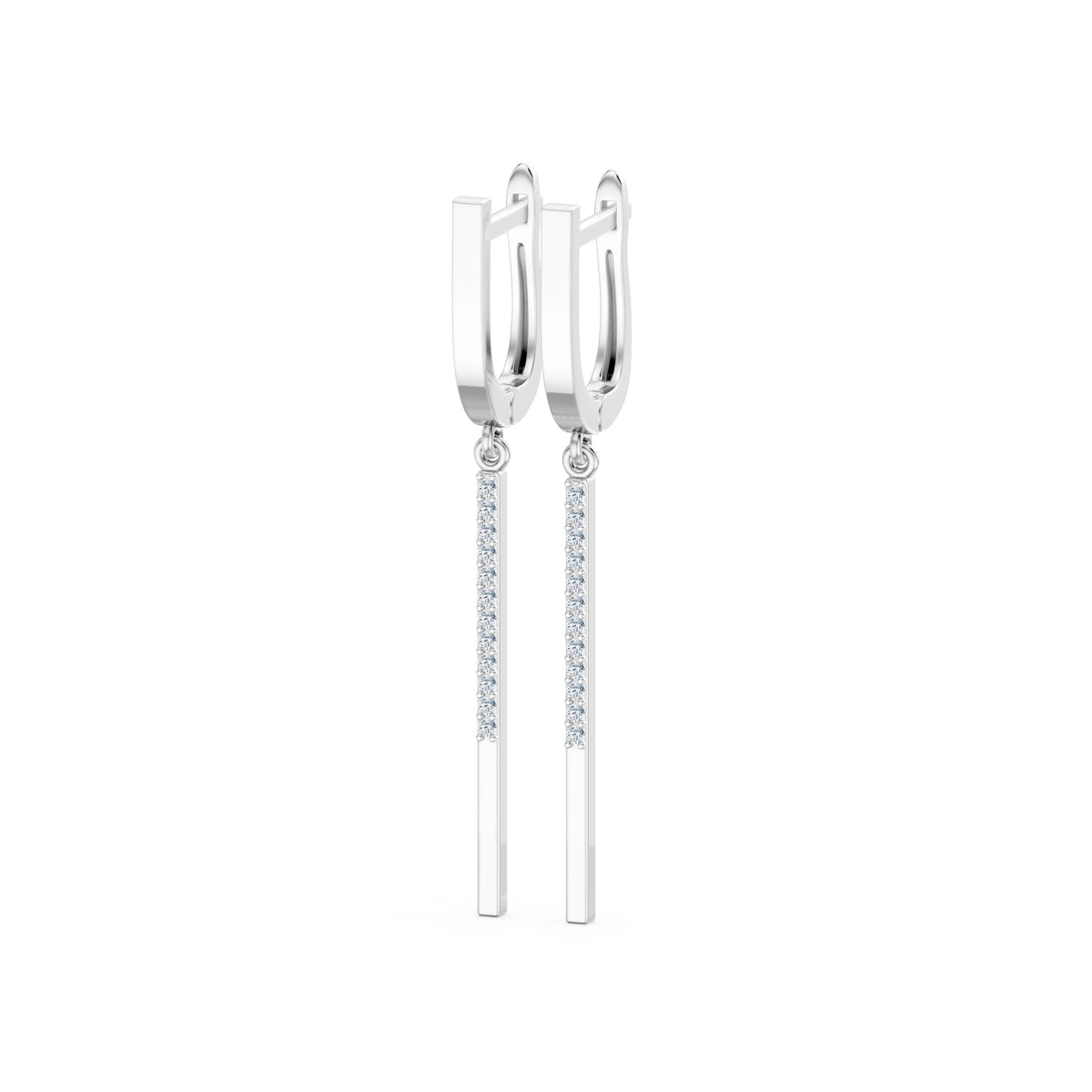 Cercei din Aur cu Diamante, Forma Rotund Briliant, 0,14 CT