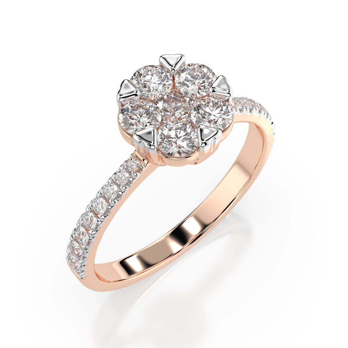 Inel din Aur cu Diamante, Forma Rotund Briliant, 0,79 CT