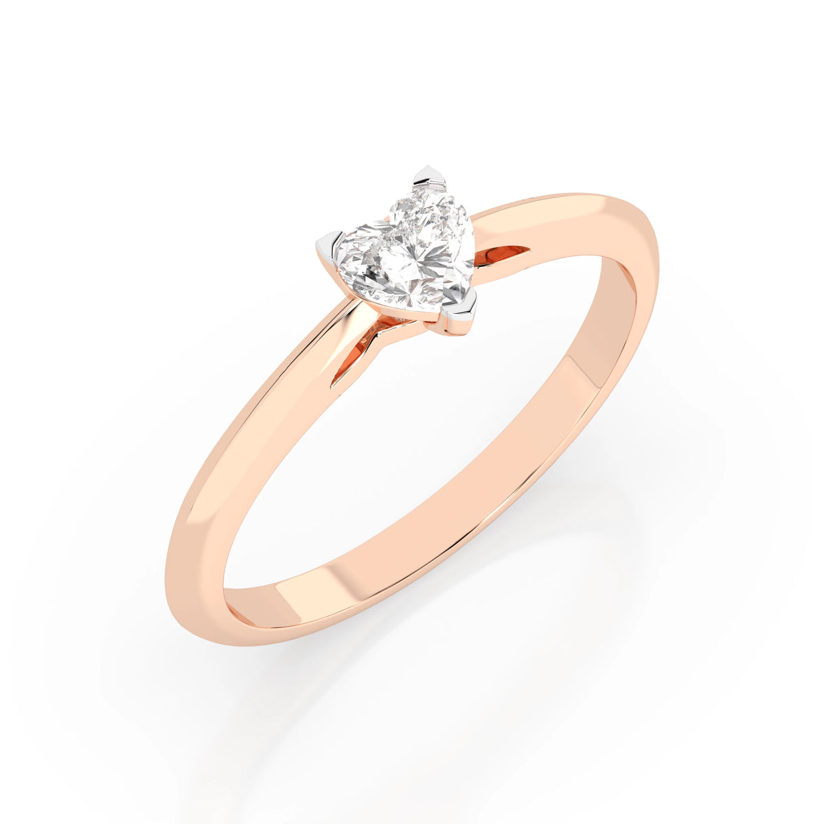 Inel de Logodnă Solitaire din Aur, Diamant Inimă 0,30 CT