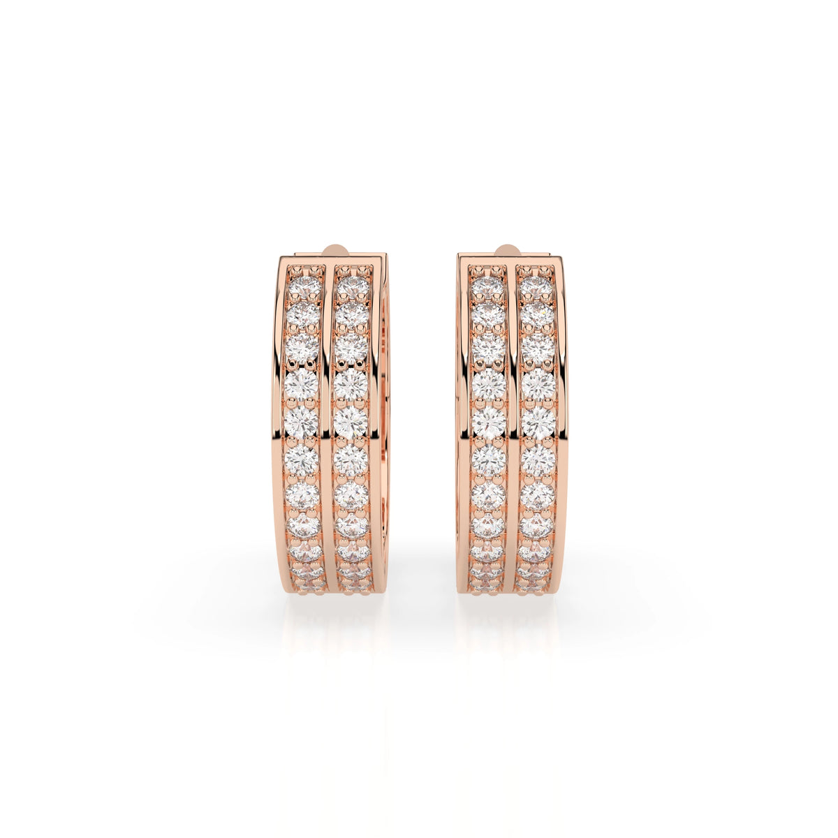 Cercei din Aur cu Diamante, Forma Rotund Briliant, 0,35 CT