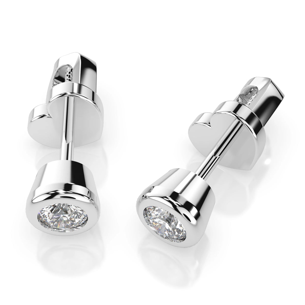 Cercei din Aur cu Diamante, Forma Rotund Briliant, 0,30 CT