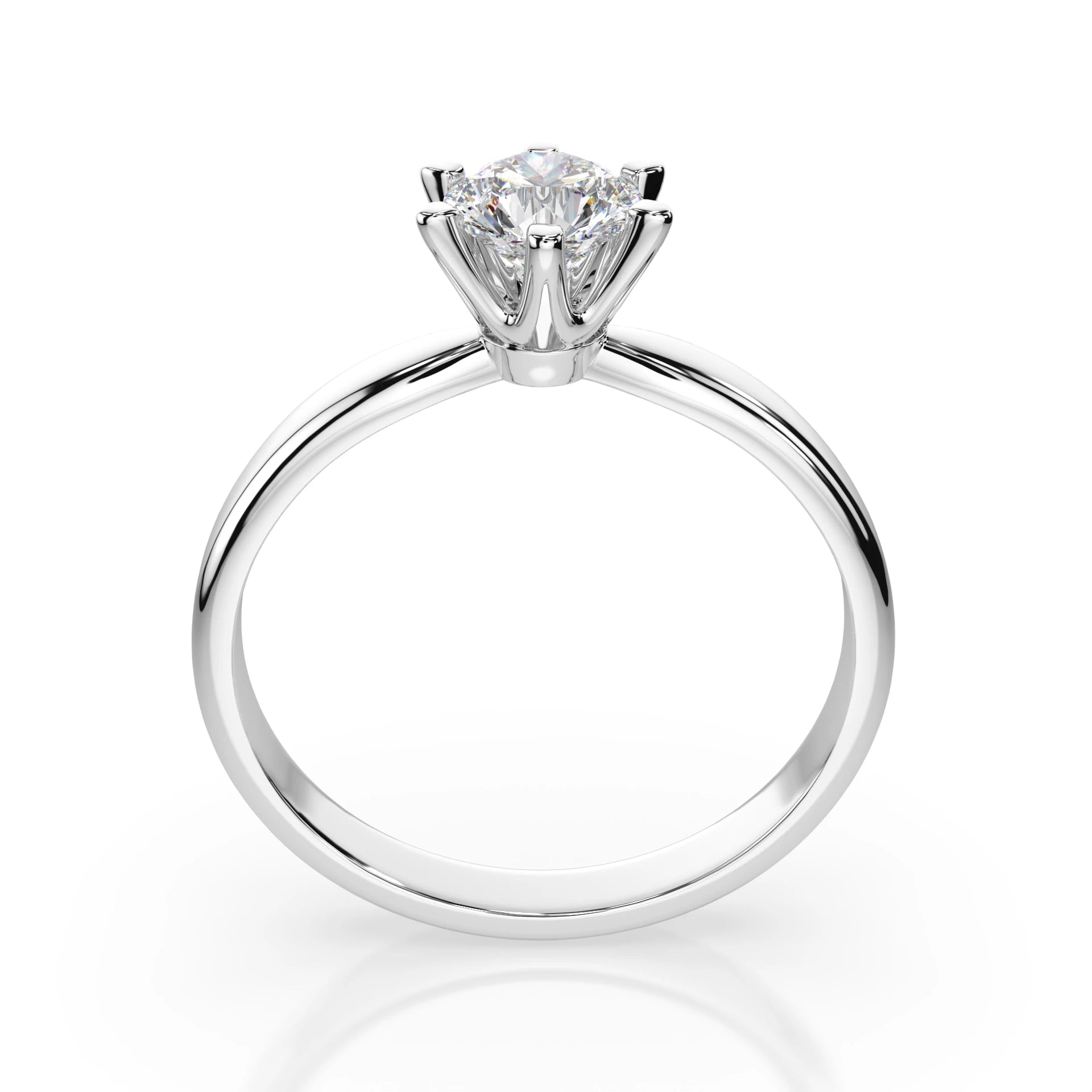 Inel de Logodnă Solitaire din Aur, Diamant Rotund Briliant 0.50 CT
