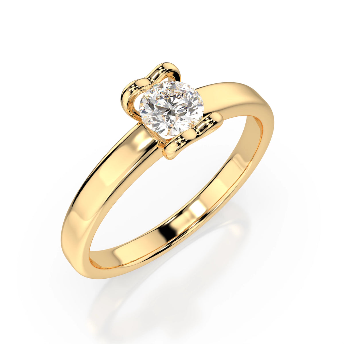Inel de Logodnă Solitaire din Aur, Diamant Rotund Briliant 0,30 CT