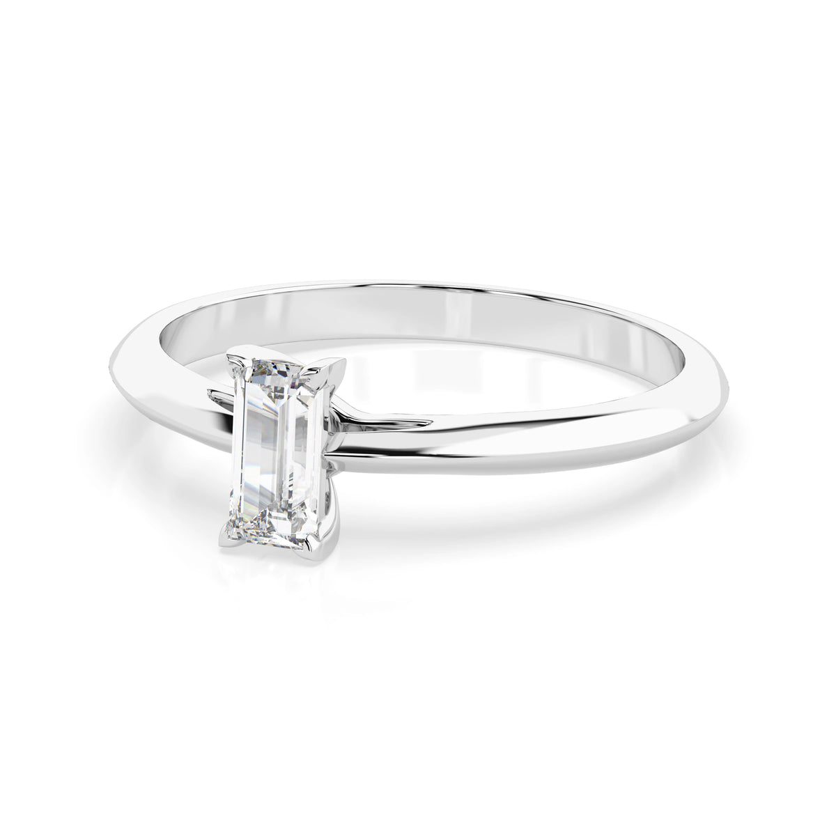 Inel de Logodnă Solitaire din Aur, Diamant Baguette 0,30 CT