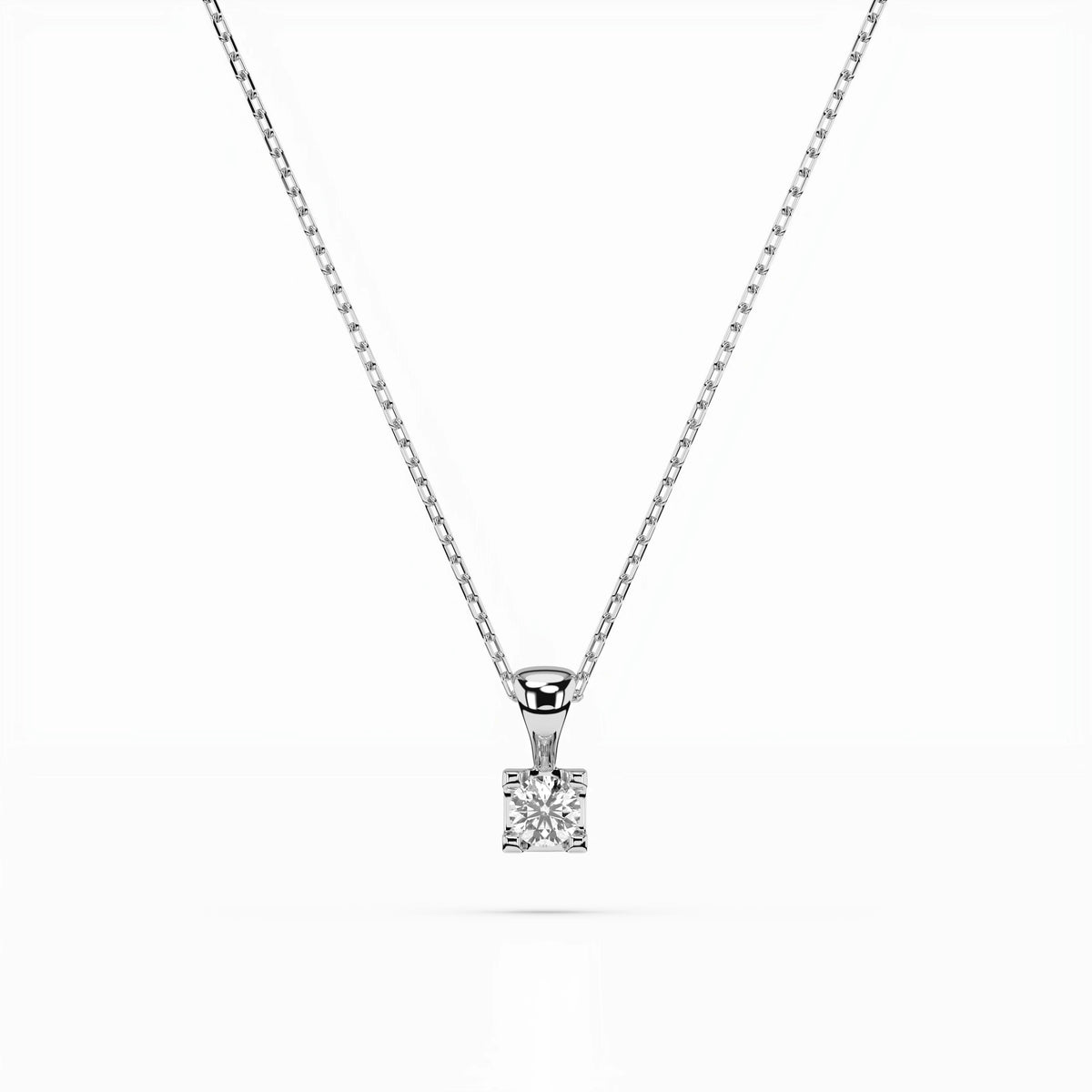 Colier din Aur cu Diamant, Forma Rotund Briliant, 0,08 CT