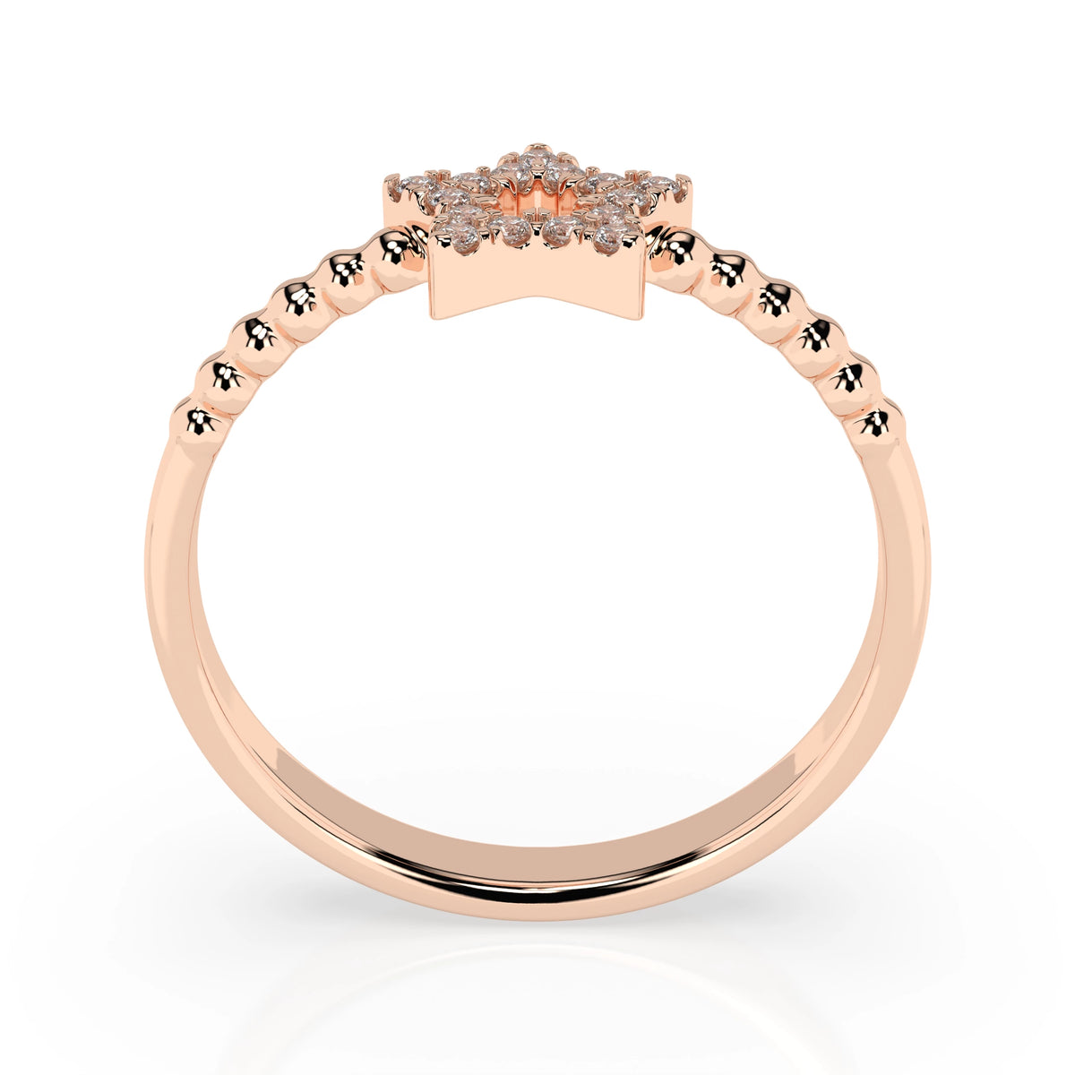 Inel din Aur cu Diamante, Forma Rotund Briliant, 0,09 CT