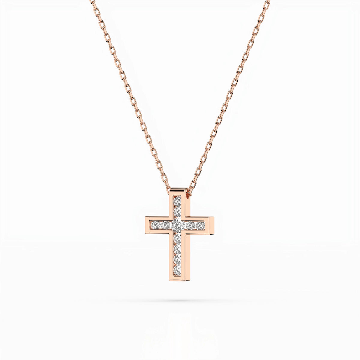 Colier din Aur cu Diamante, Forma Rotund Briliant, 0,11 CT