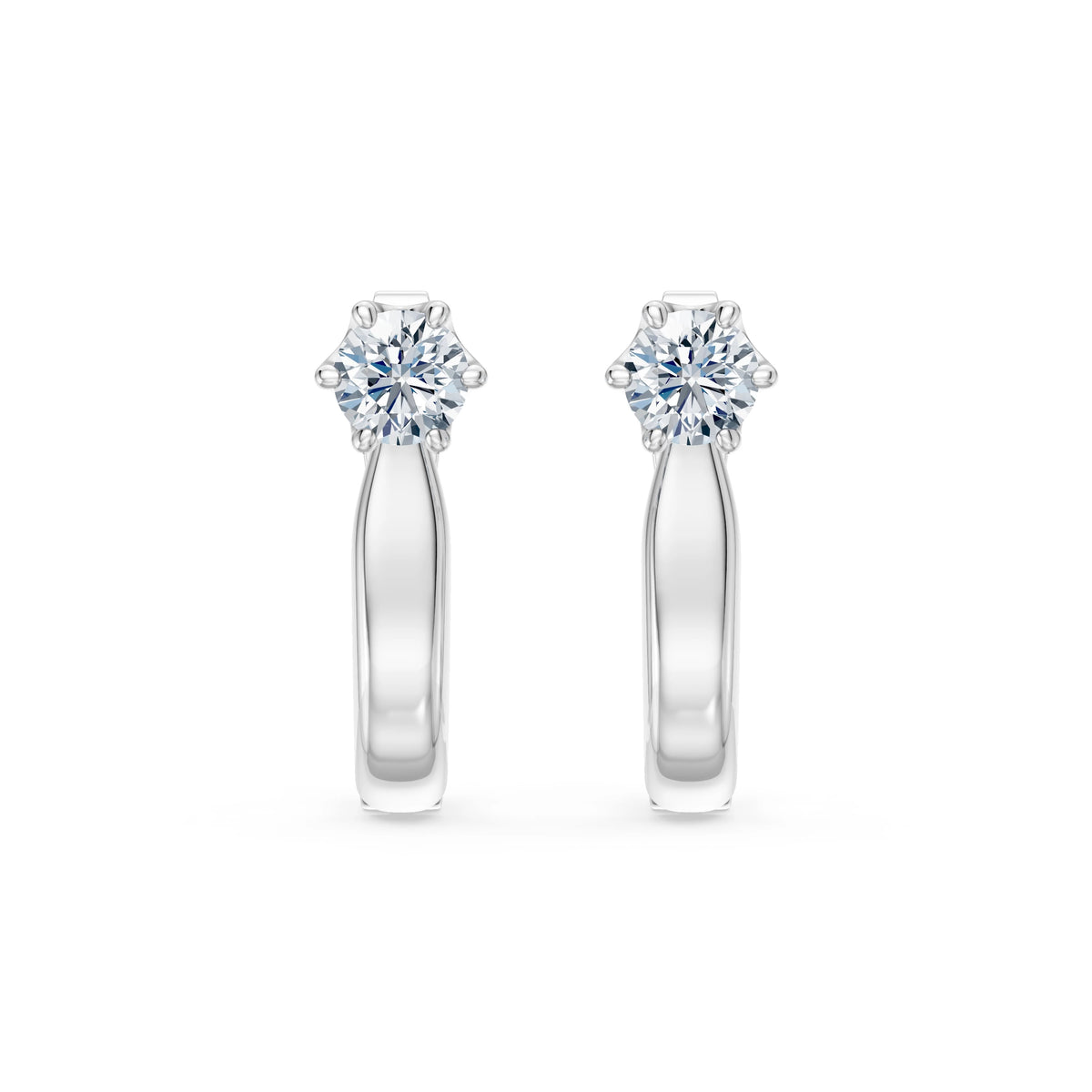 Cercei din Aur cu Diamante, Forma Rotund Briliant, 0,50 CT