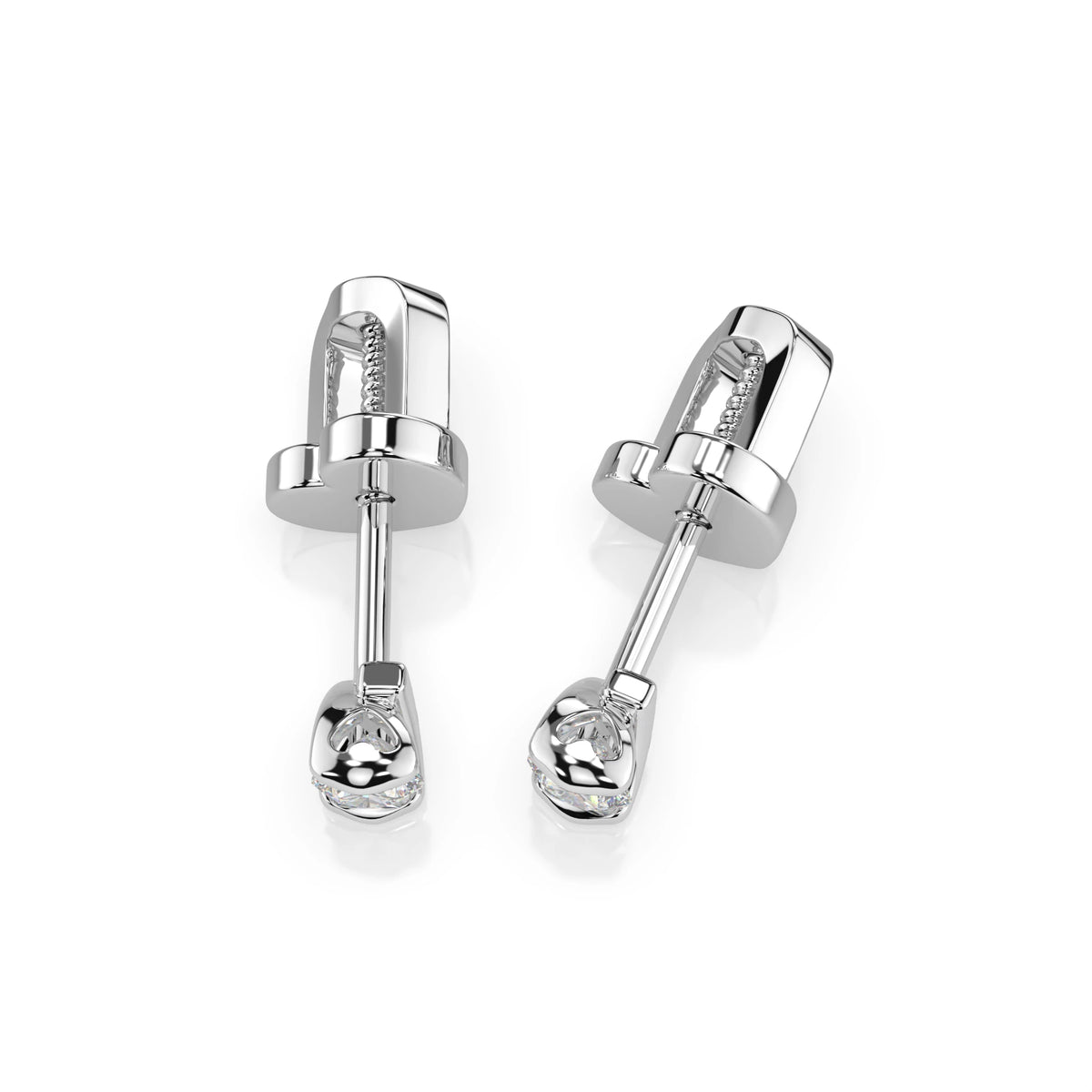 Cercei din Aur cu Diamante, Forma Rotund Briliant, 0,30 CT