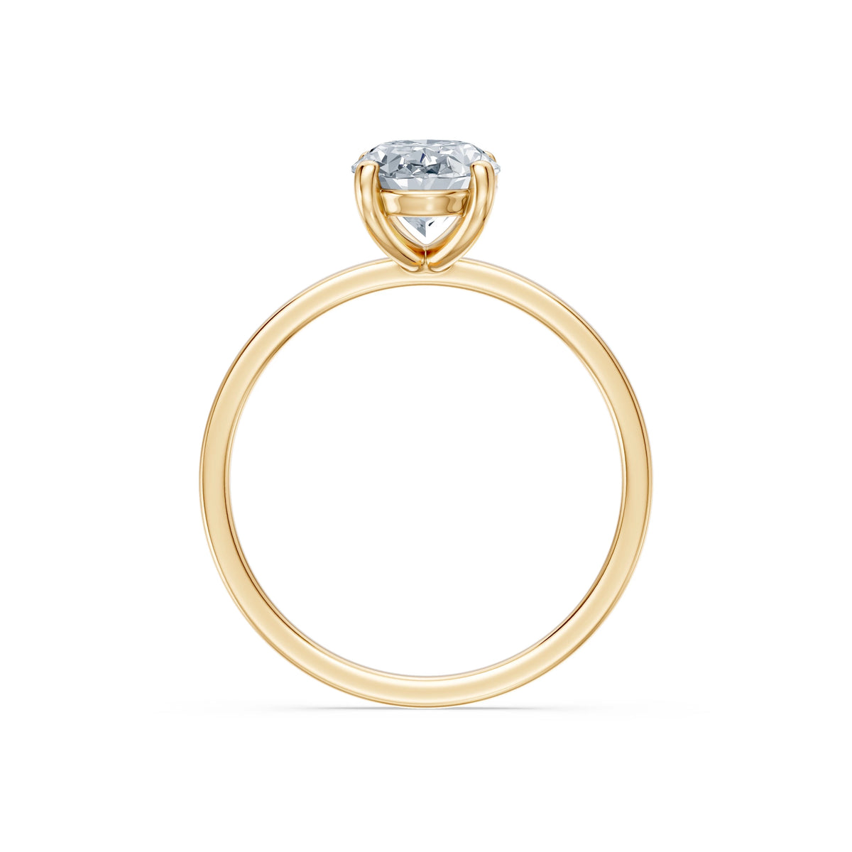 Inel de Logodnă Solitaire din Aur, Diamant Oval 1,50 CT