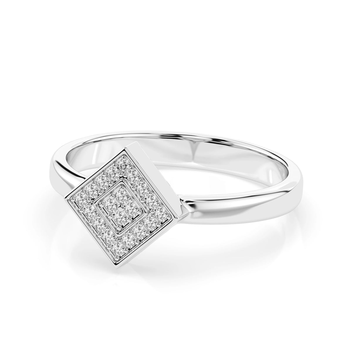 Inel din Aur cu Diamante, Forma Rotund Briliant, 0,12 CT