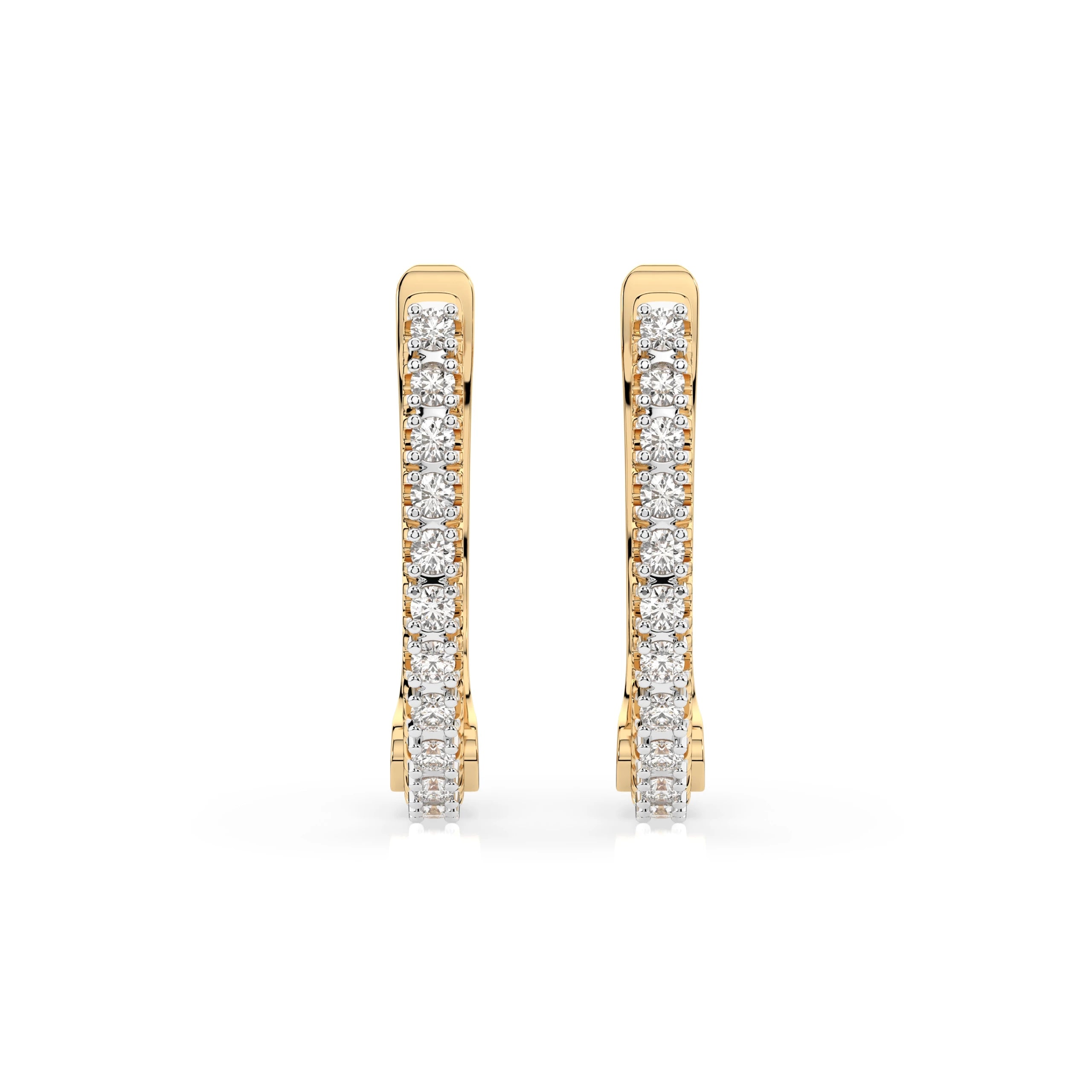 Cercei din Aur cu Diamante Rotunde Briliant 0.18 CT
