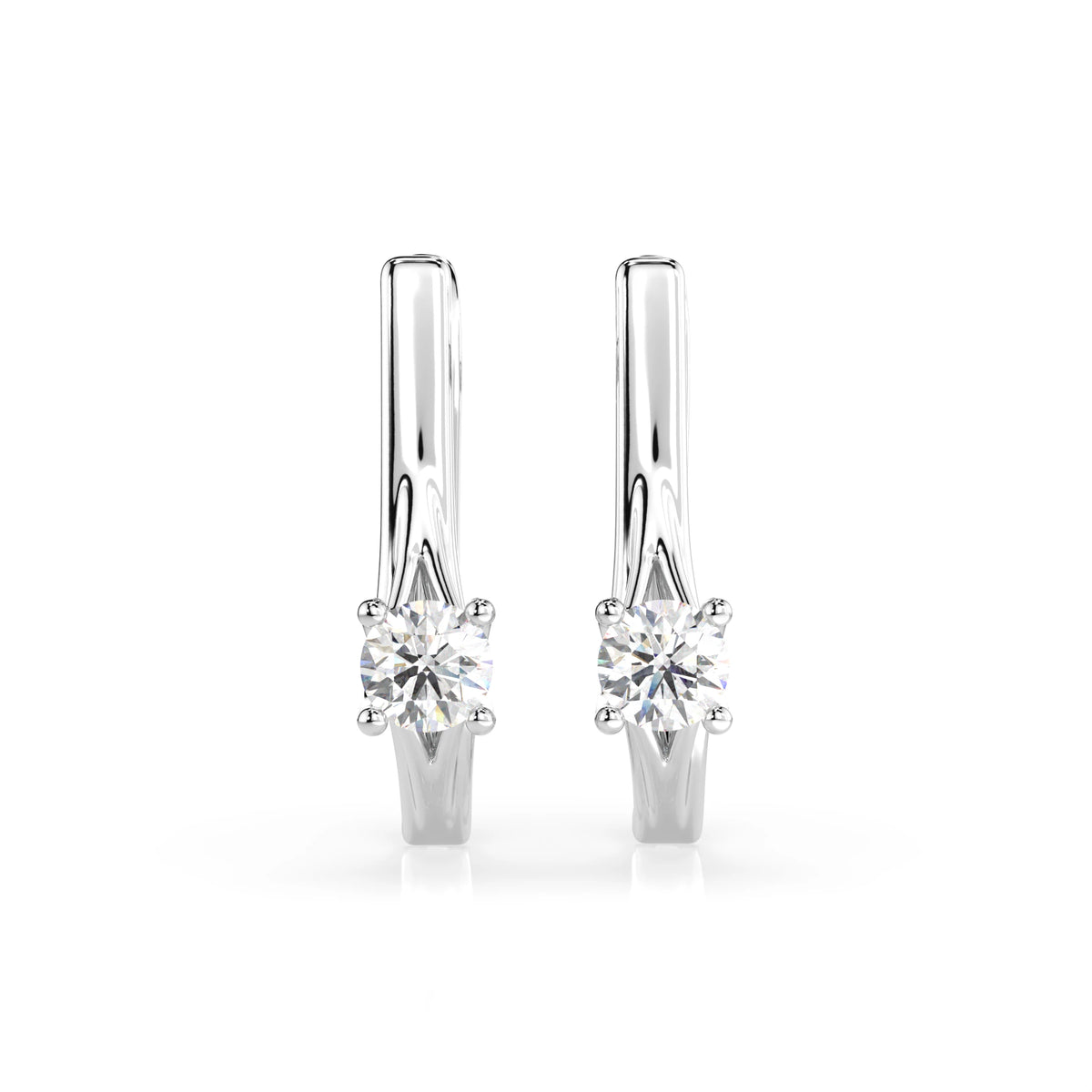 Cercei din Aur cu Diamante, Forma Rotund Briliant, 0,20 CT