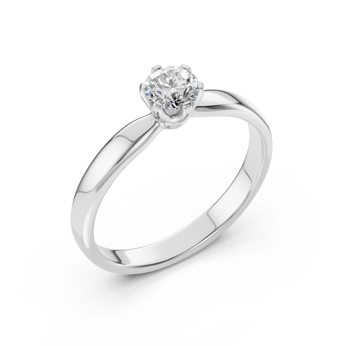Inel de Logodnă Solitaire din Aur, Diamant Rotund Briliant 0,45 CT