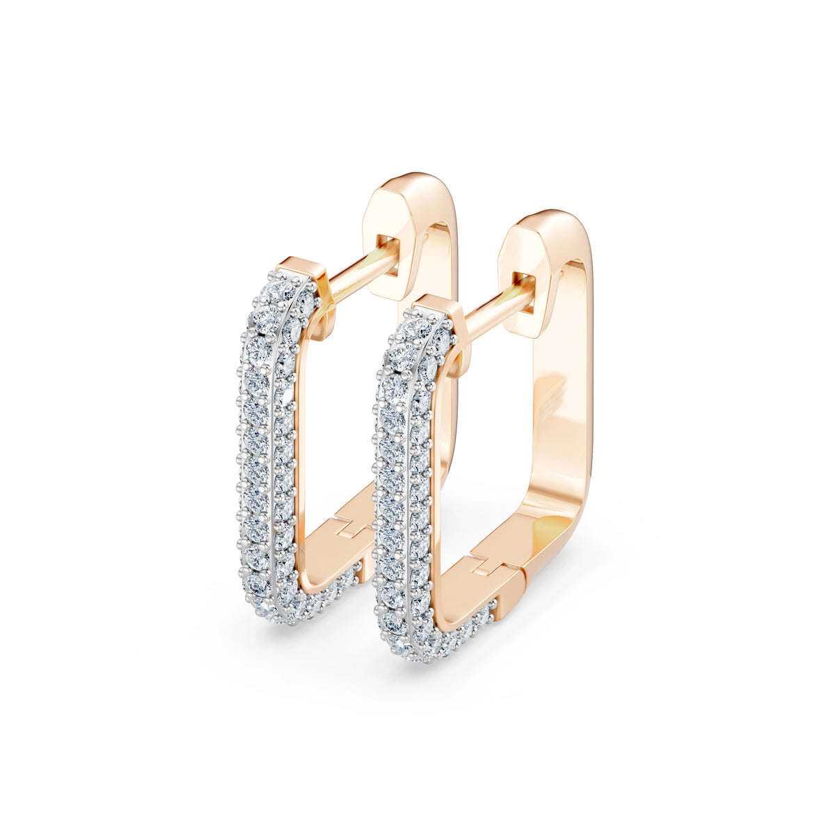 Cercei din Aur cu Diamante, Forma Rotund Briliant, 0,49 CT