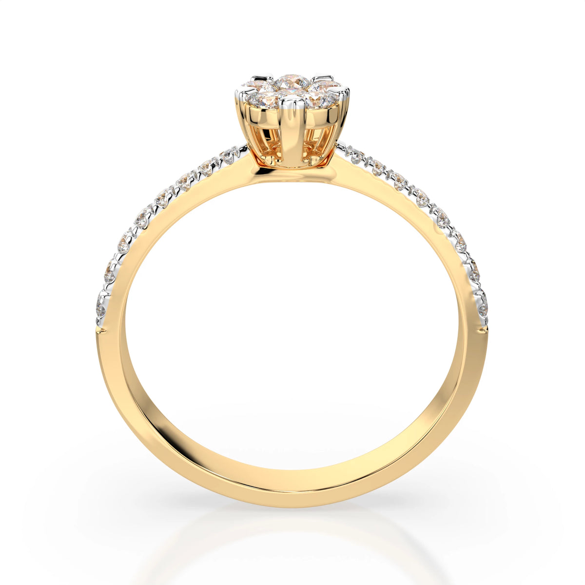 Inel din Aur cu Diamante, Forma Rotund Briliant, 0,33 CT