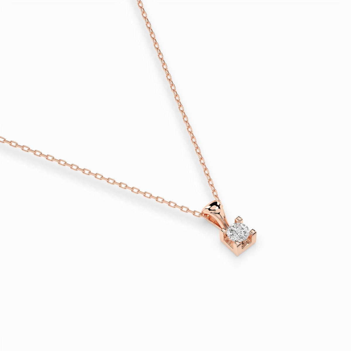 Colier din Aur cu Diamant, Forma Rotund Briliant, 0,15 CT