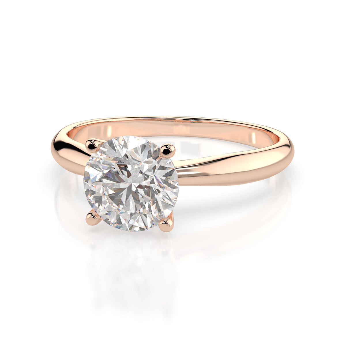 Inel de Logodnă Solitaire din Aur, Diamant Rotund Briliant 1,00 CT